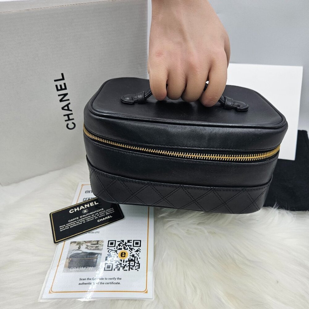 Chanel  Black Calfskin Vanity Bag